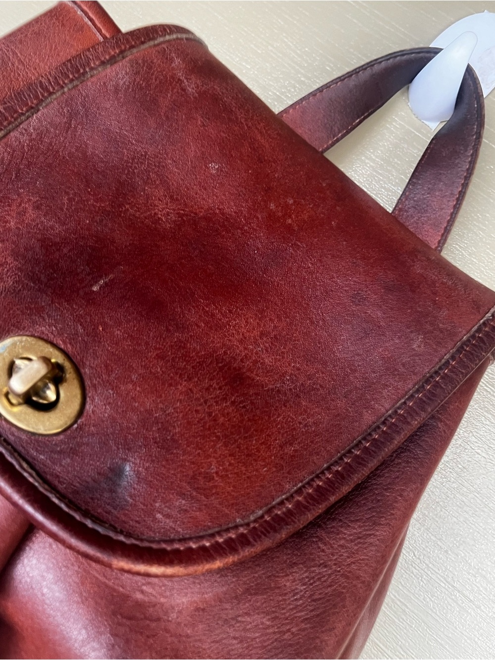 Coach H50-9960 Daypack Brown Leather Mini Backpack Purse Turn-Lock Closure - Picture 8 of 14